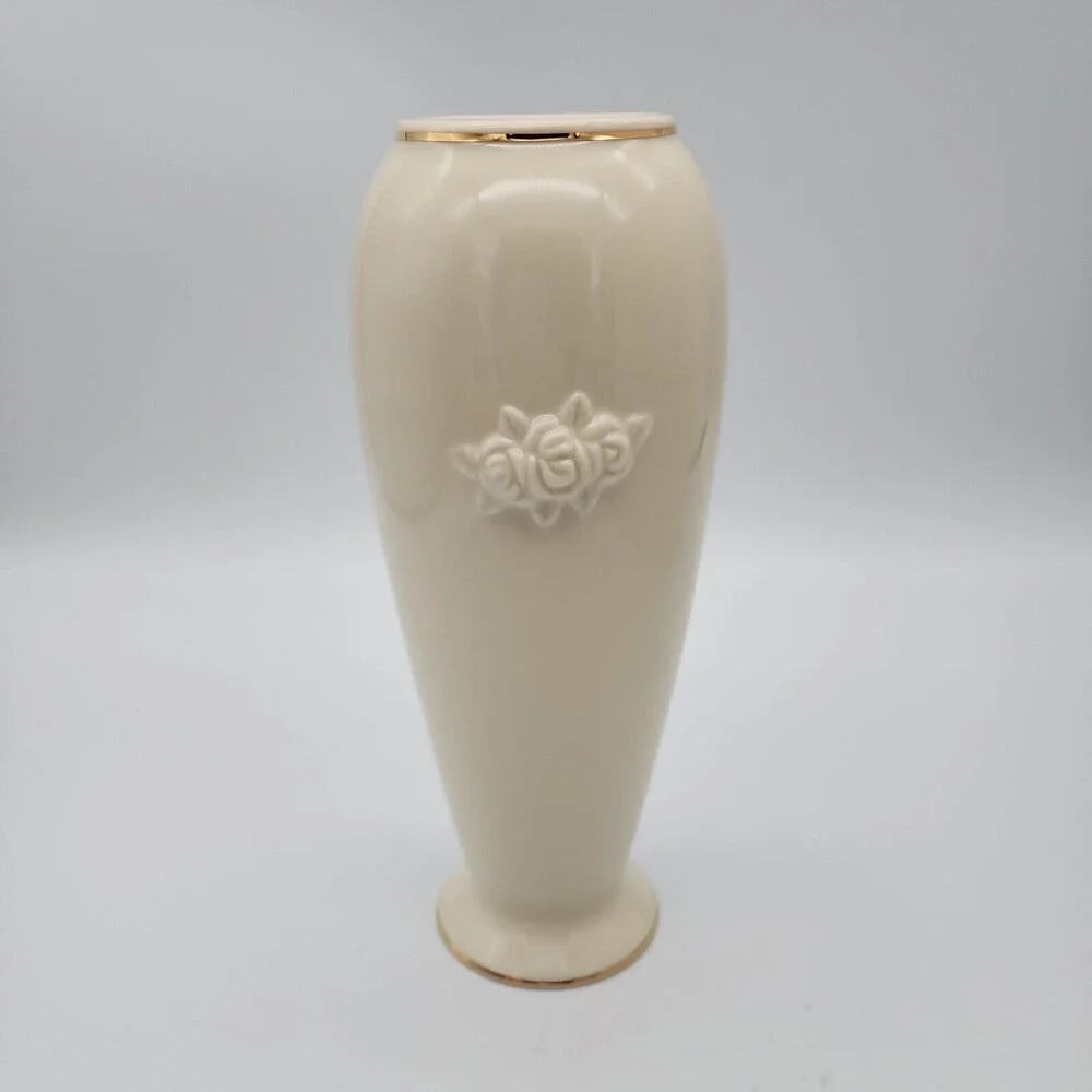 3 Lenox Collections Rose Blossom Medium Vases 24K Gold Trim NIB Item #091352